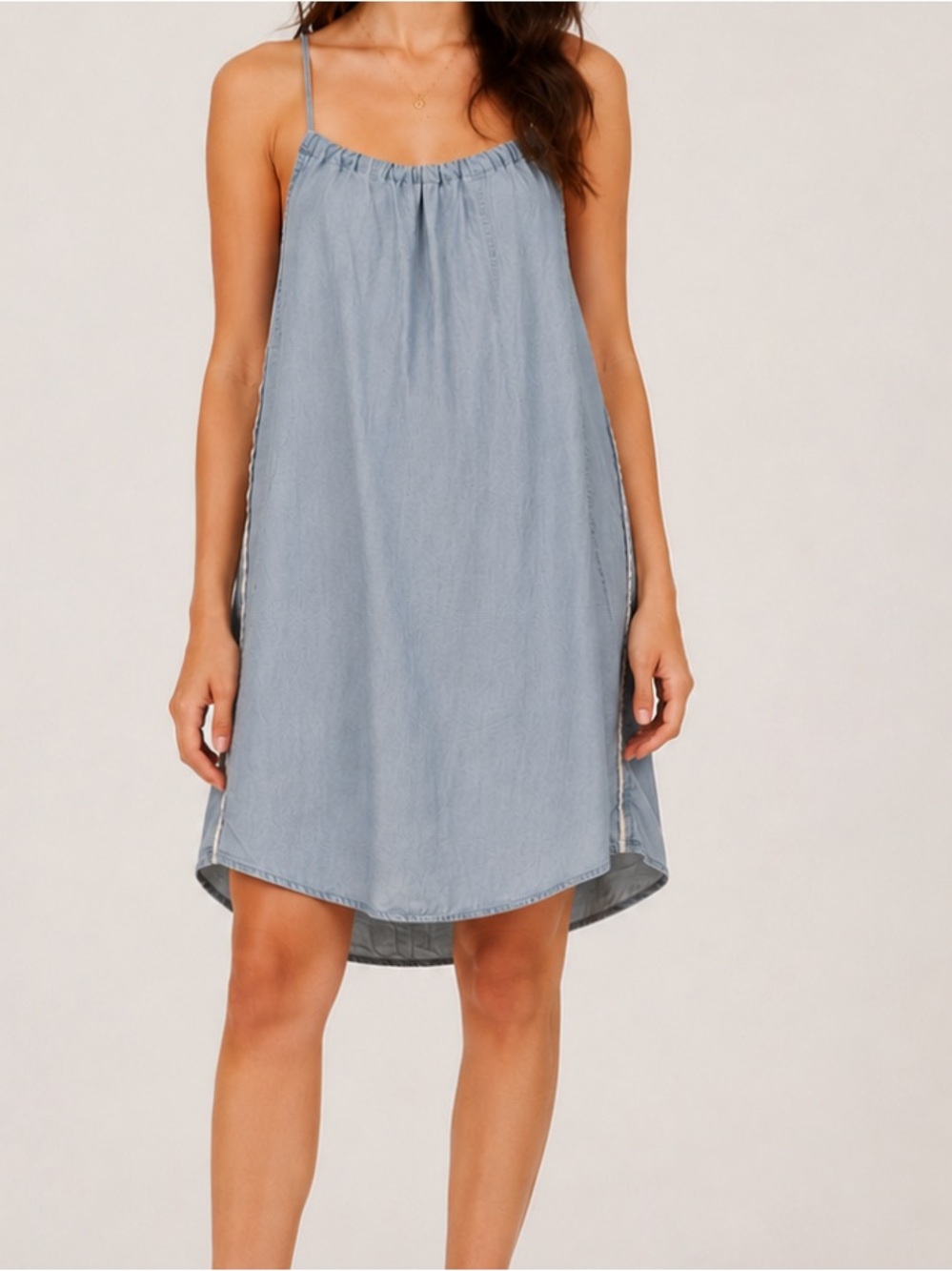 🛍️SALE Bella Dahl light chambray wash summer mini dress sz xs